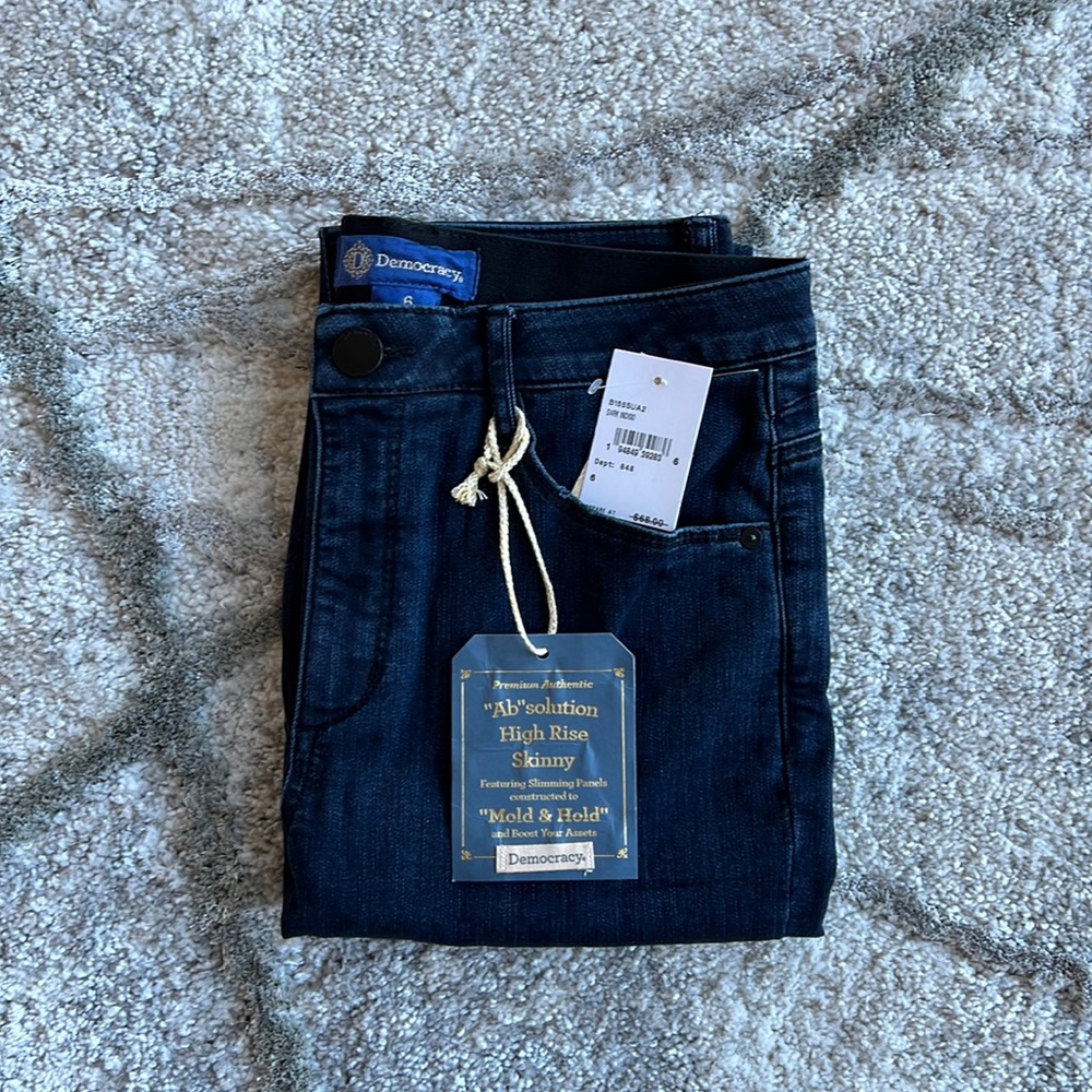 Democracy Size 6 Ab Solution Women's Ankle Indigo blue Jeans NWT~$68.00